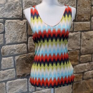Columbia Workout Athletic Top, multicolor zig zag print size medium